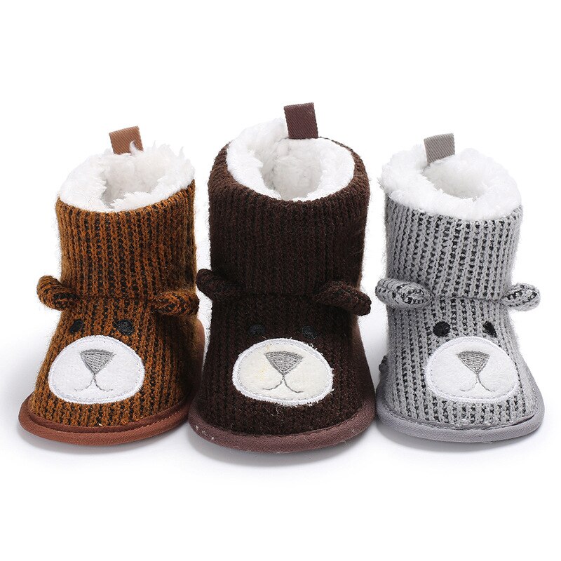 Baby Winter Boots Infant Toddler Newborn Cute Cartoon Bear Shoes Girls Boys First Walkers Warm Snowfield Booties Boot