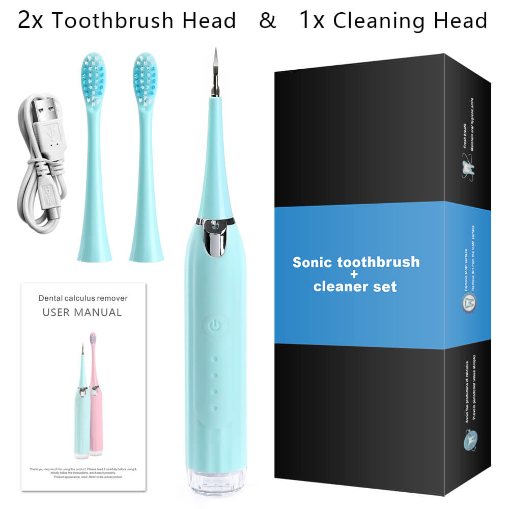 Sonic Elektrische Zahnbürste Rauch Zahnstein Reiniger Mundhygiene Tragbare Dental Scaler Zähne Bleaching Entfernung Flecken Zahnarzt Kopf: Cyan 2-1