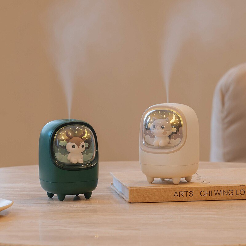 M08/M23 350 / 200ML Evaporative Air Humidifier Wireless Space Capsule Cute Pet Mist Maker With LED Night Lamp
