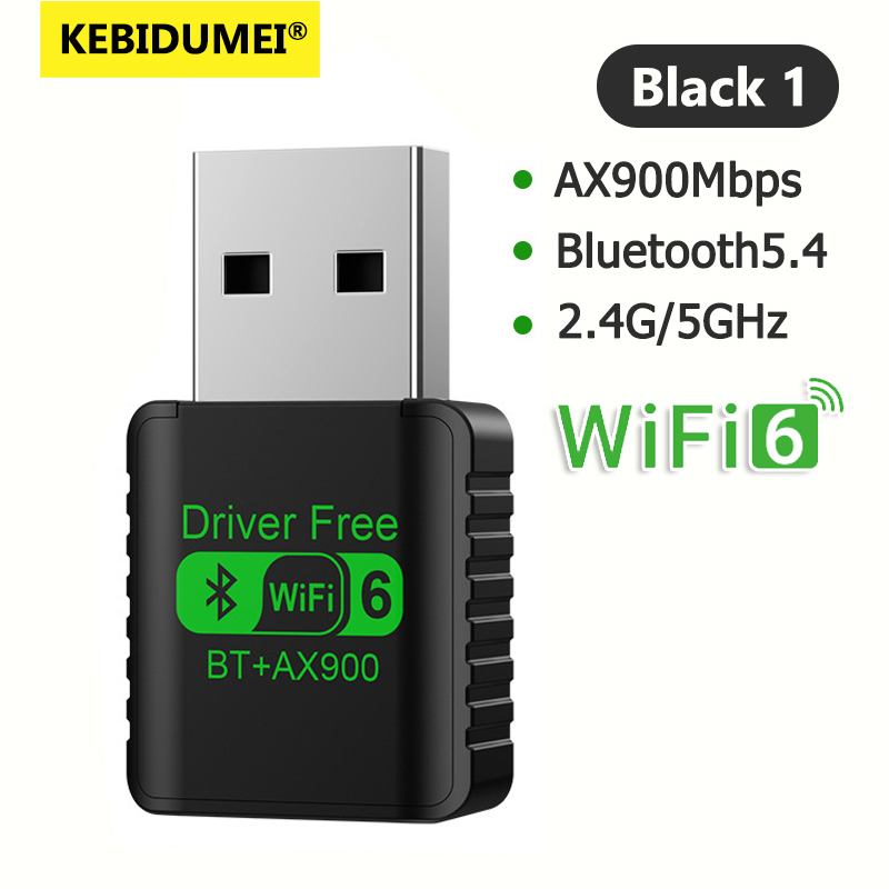 AX900 USB WiFi 6 Bluetooth 5.4 Adapter 2in1 Dongle Dual Band 2.4G&5GHz USB Network Wireless Wlan Receiver For Win 10/11: black