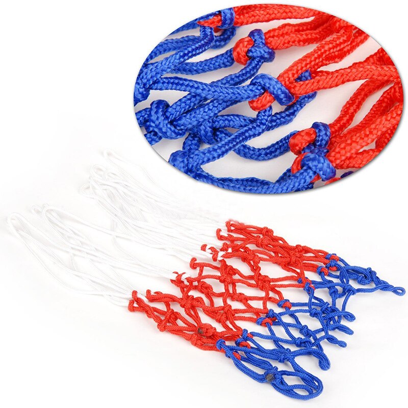 1 pc basketball nett tre farger holdbar nylon tykk tråd basketball mesh innendørs utendørs sport