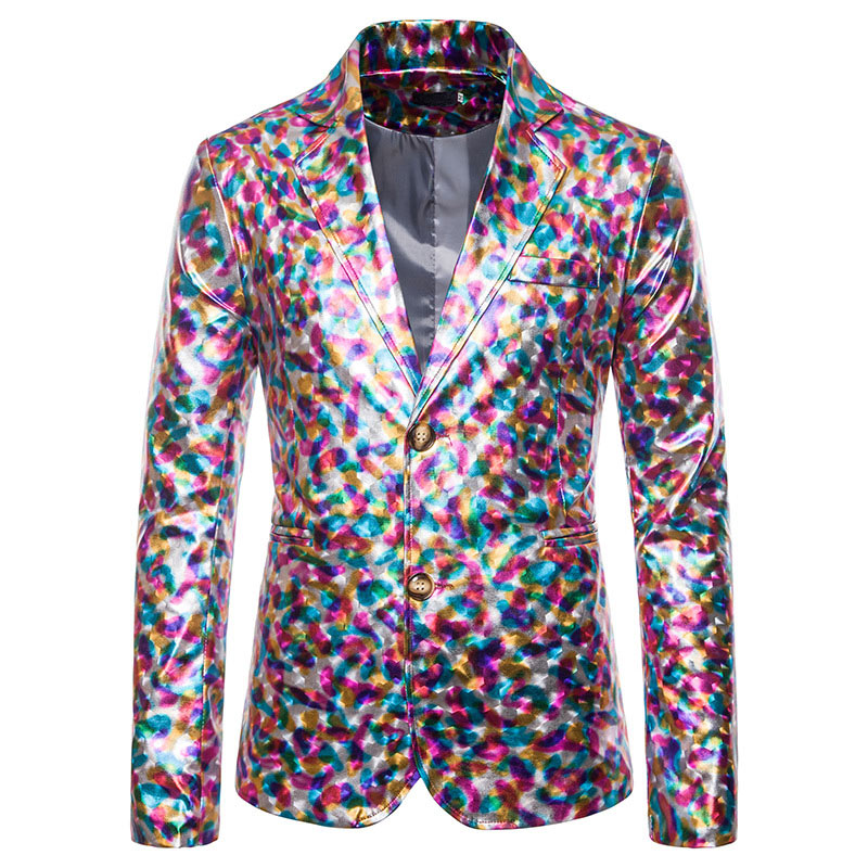 Heren Smoking Zilver Blazers Shiny Luxe Blazer Mannen Stijlvolle Glitter Slim Fit Heren Pak Jas Party Stage Prom Mannelijke Kostuum homme: as picture show / European S