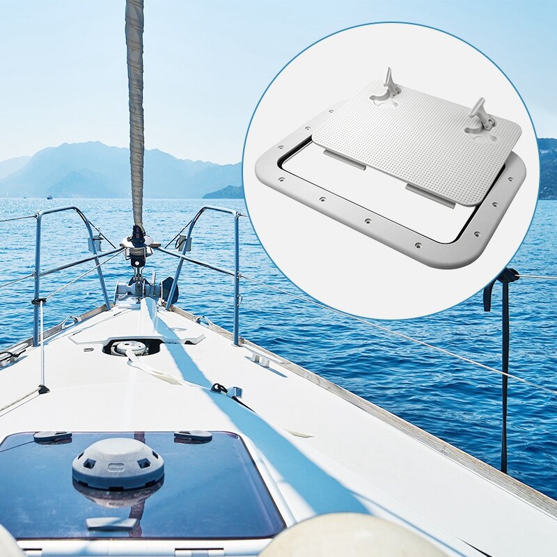 Escotilla de barco de 425-315mm, ABS, acceso marino/escotilla de cubierta para yate marino RV, perilla de extracción antideslizante, accesorios para barcos marinos