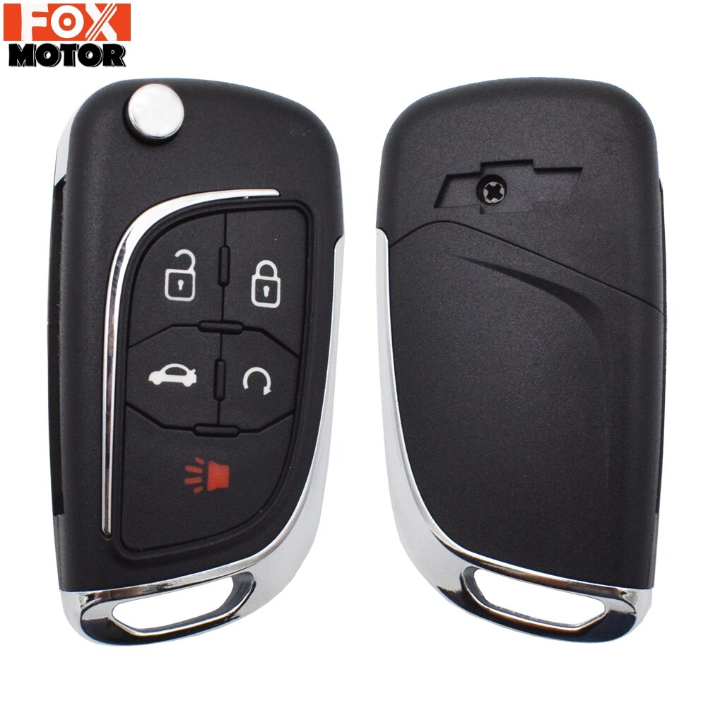 Carcasa para llave de coche Control remoto modificado plegable, abatible de 5 botones para Equinox Chevrolet Cruze Malibu Impala Sonic Camaro Caprice