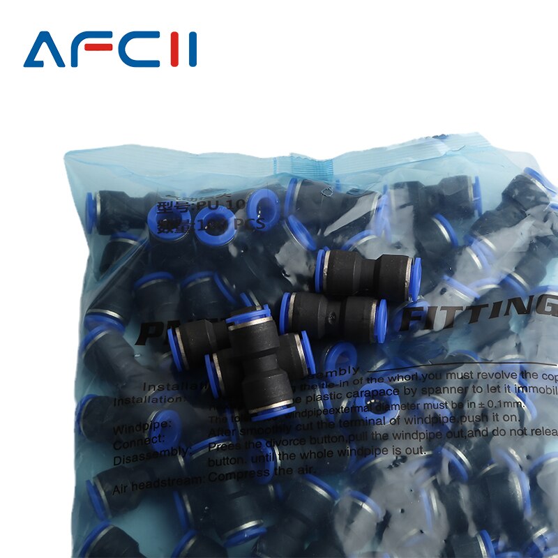 50pcs 100pcs PU Air Pneumatic Fittings Hose Connector PU4 PU6 PU8 PU10 PU12 PU14 PU16