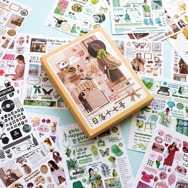 50 Pcs Kawaii Vintage Washi Stickers Set Leuke Meisjes Dieren Planten Lijm Label Decoratieve Sticker Voor Scrapbooking Journaling