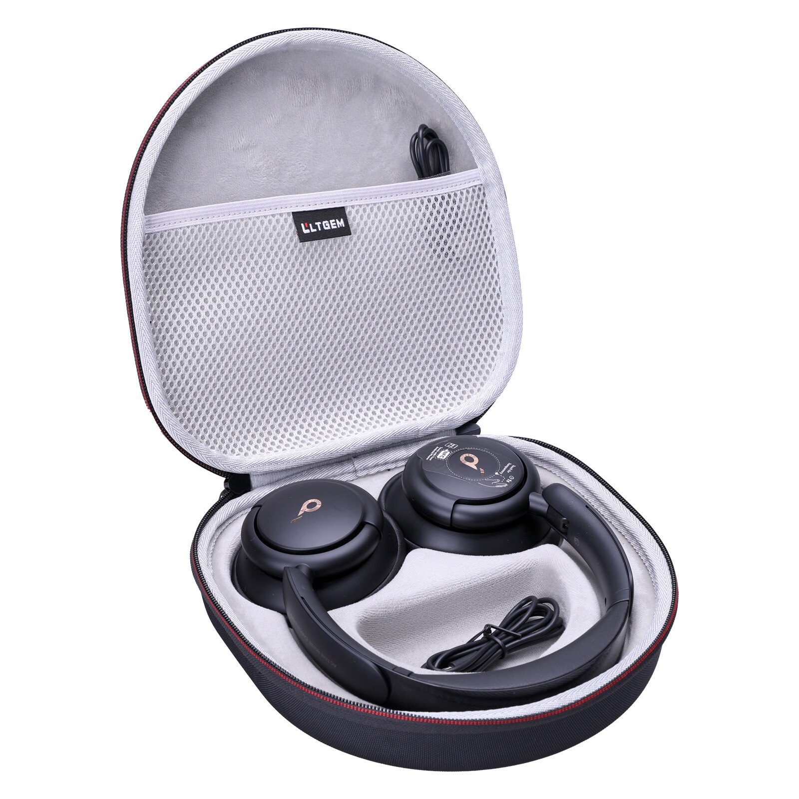 LTGEM-funda rígida EVA negra para auriculares Anker Soundcore Life Q20 y Q30