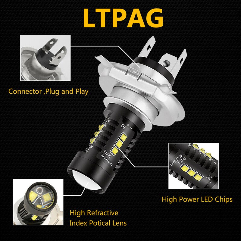 6000K Car Lights COB LED Conversion Headlight Bulb DC 12V-24V Replacement