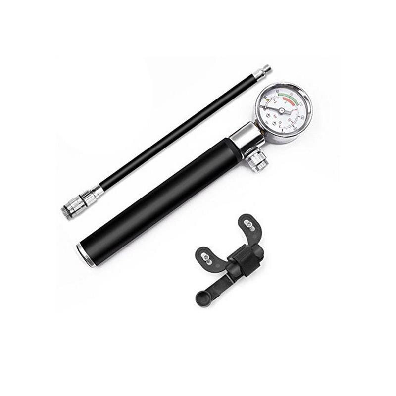 Mini Bike Pump Portable High-pressure Air Shock Pump with Gauge 210Psi Presta Schrader Valve for Mountain Bike Ball Inflatable