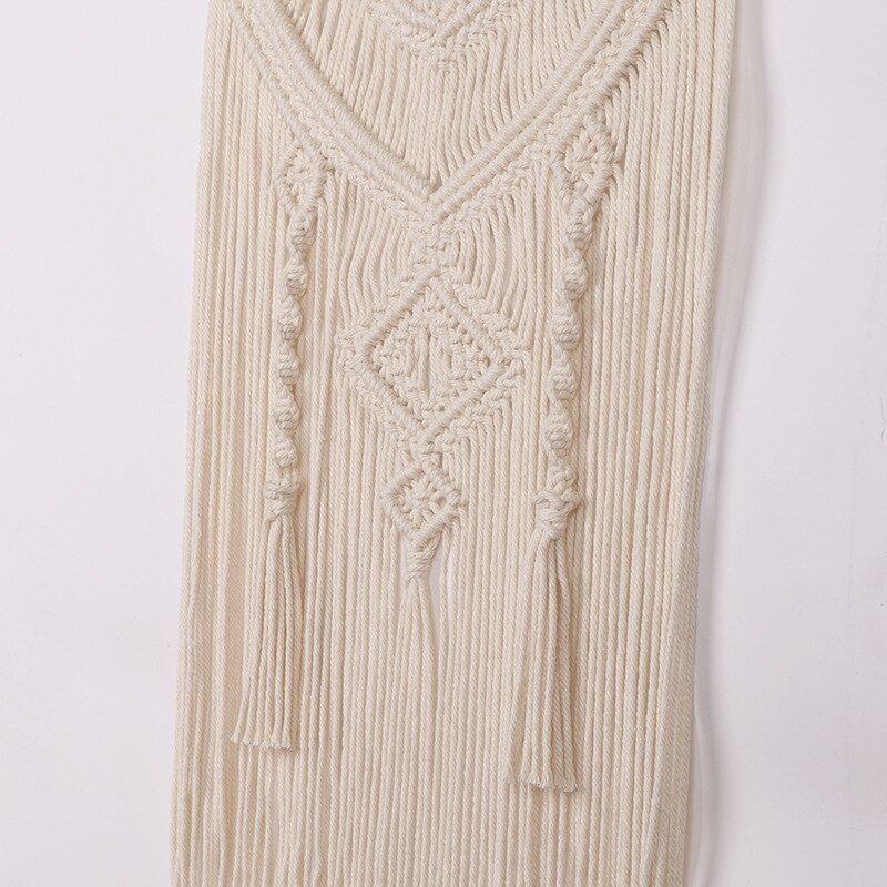 Macrame Woven Tapestry Wall Hanging Boho Chic Bohemian Room Geometric Tapestry Art Beautiful Apartment Dorm Room Decoration