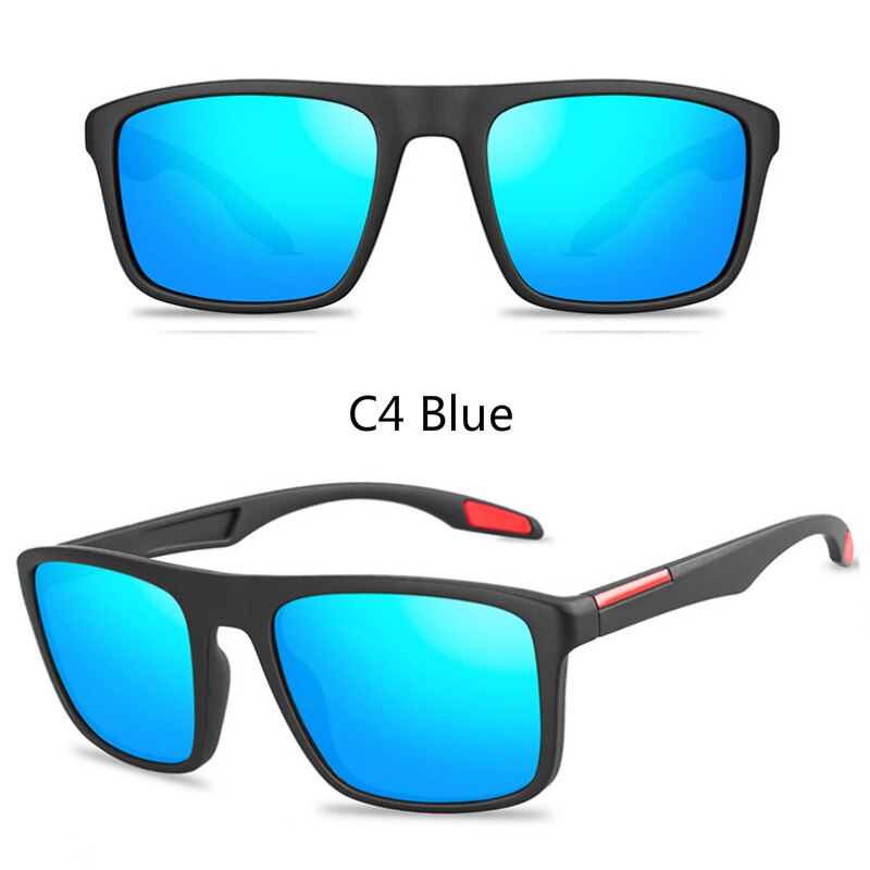 Sort polariserede solbriller mænd kørsel/sports solbriller ovale polariserede nuancer til mænd/kvinder  uv400 briller mandlige hun: C4 blå