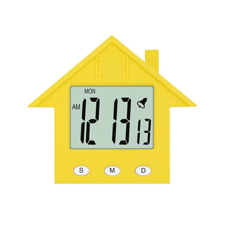 Mini reloj despertador digital led horloge casa estilo de dibujos animados sistema electrónico 24 horas magnet soporte gadgets dormitorio Escritorio: Amarillo