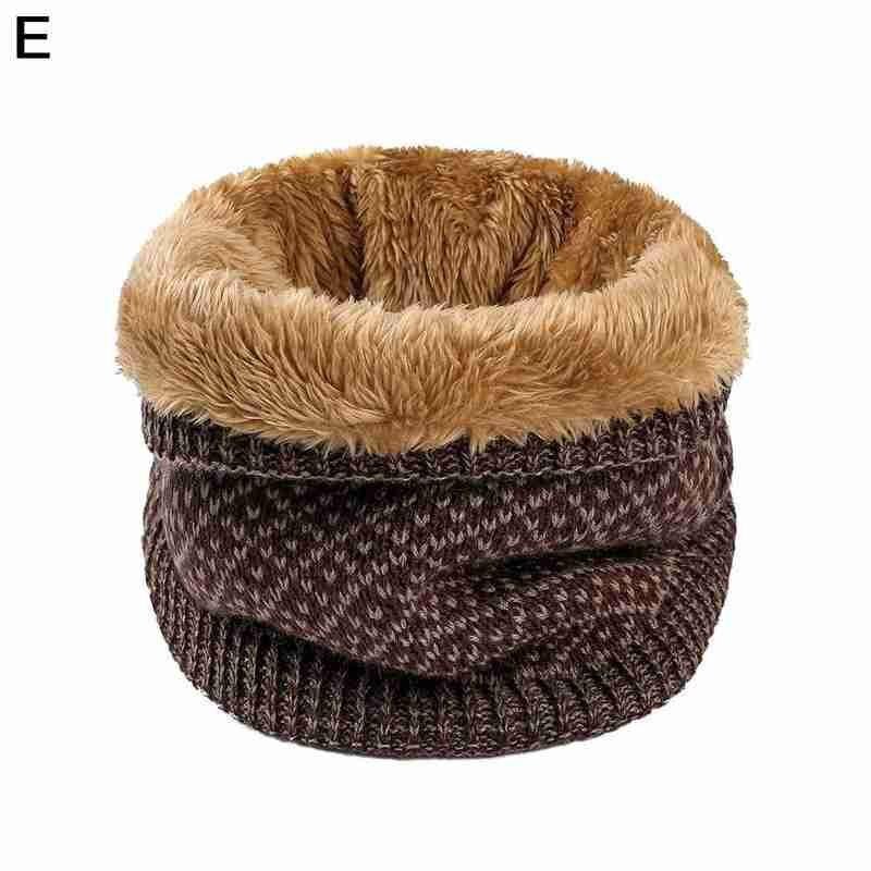 Winter Warm Thicken Cotton Woof Neck Scarf Scarf Knitted Outdoor Ring For Women Unisex Neck Trendy Ring Sport B7Y7: E