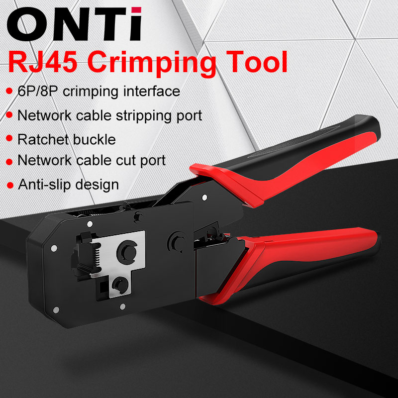Onti RJ45 Krimptang Ethernet Lan-kabel Crimper Cutter Stripper Tang Modulaire 8P RJ45 En 6P RJ12 RJ11