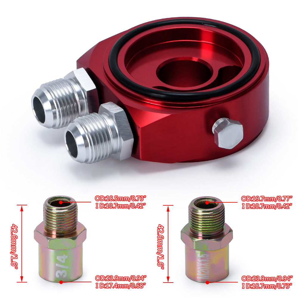 - Universal oil filter sandwich adapter Aluminum Sandwich Oil Adapter Filter Cooler Plate Kit AN10 JR6721