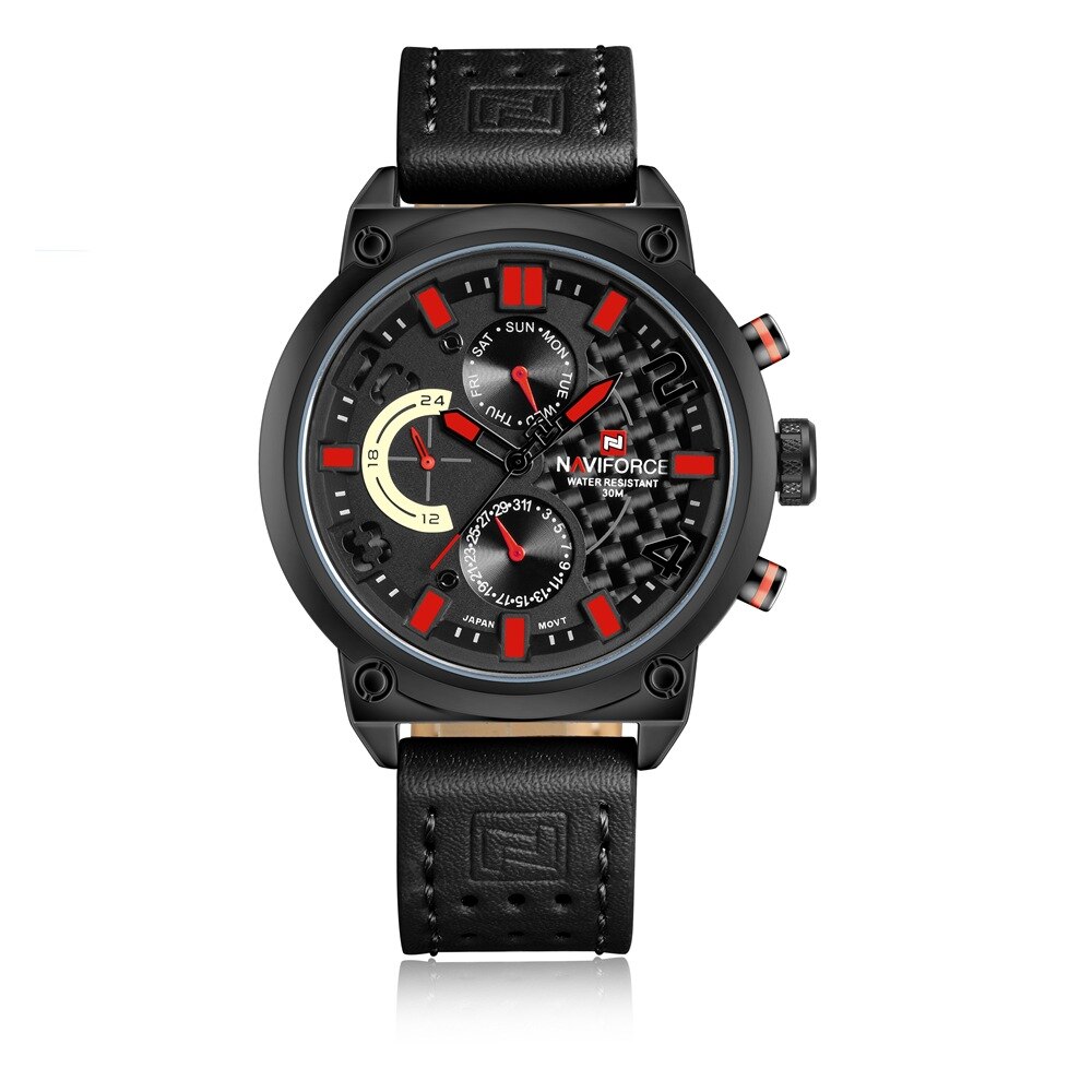NAVIFORCE9068 Men's Water Belt Watch Quartz Watch Men's: Brown
