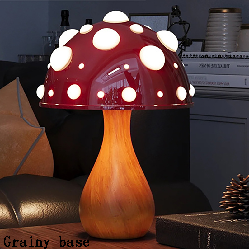 Shiitake mushroom desk lamp, amanita mushroom lamp with tri-color led -g9- bulbs, ac powered or usb-dc powered, biomimetic lighting: White / Green
