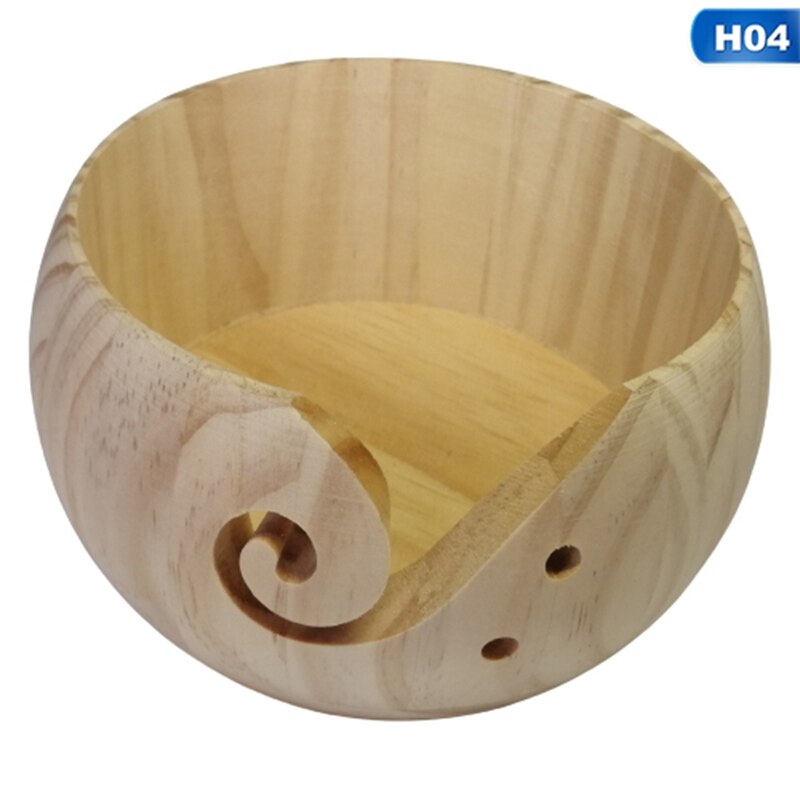 Træ garn skål håndlavet med bambus til strikning og hækling til håndlavet strikning opbevaring: H04