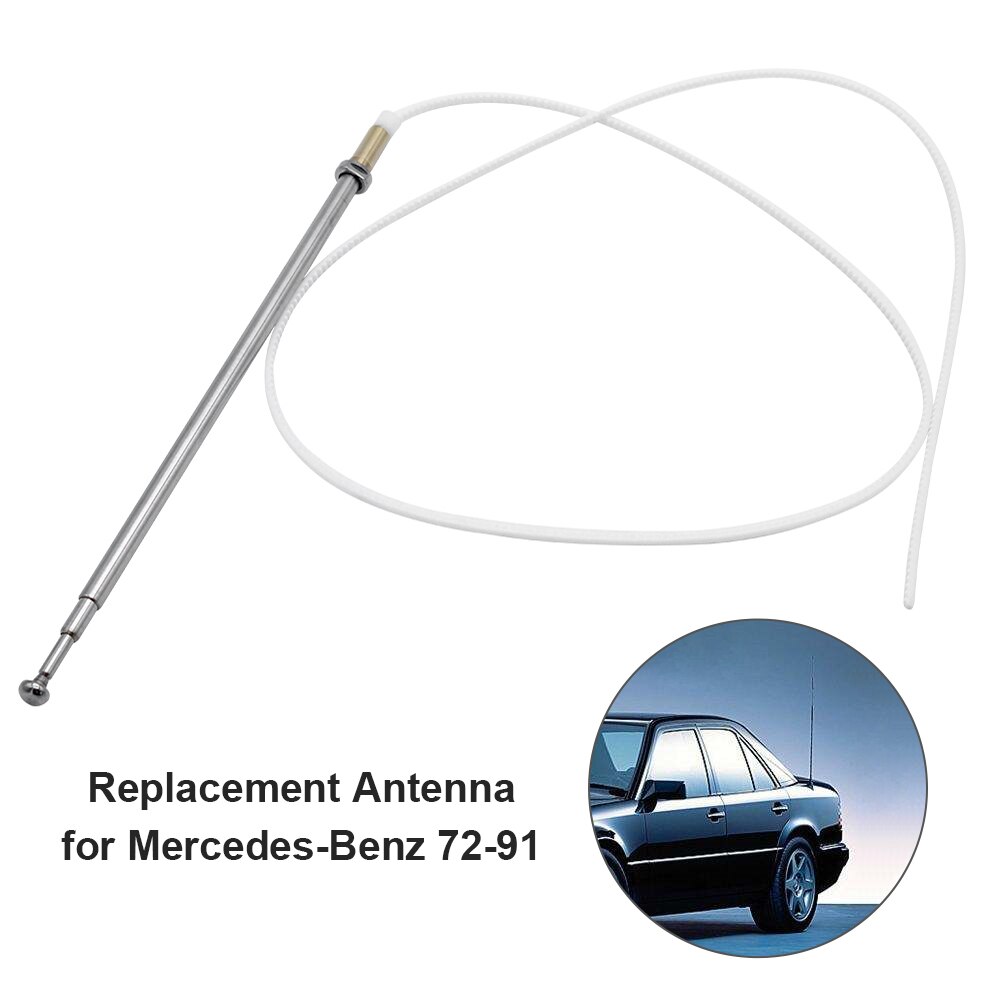 Stainless Steel FM Power Antenna Mast for Mercedes Benz 300E 300CE 300SE 300TE 300SEL 300SDL 380SEC 380SEL 420SEL 350SL 500SL