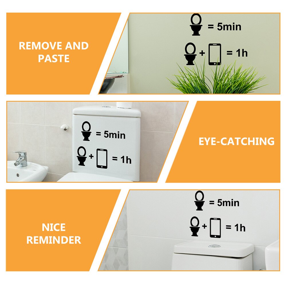 2 Sheets of Toilet Lid Sign Decal Toilet Seat Stickers Adhesive Toilet Lid Stickers