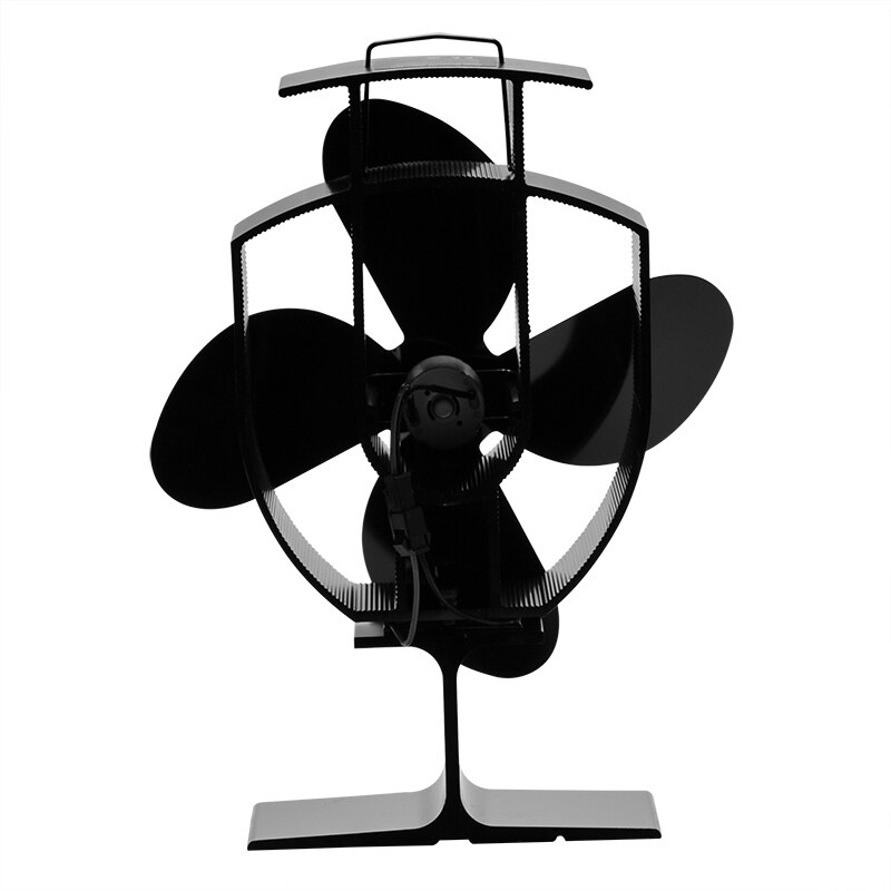 Fireplace Fan Efficient Heat Distribution Fireplace 4 Blades Heat Powered Log Wood Burner Eco-fan Quiet Home Black Stove Fan