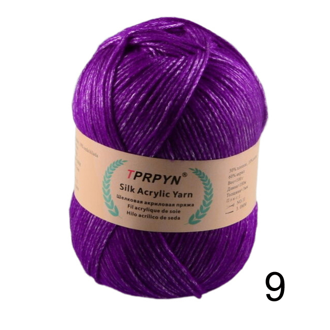 100g 1Pc Hand breien Metallic katoenen Garen zijde acryl Garen om trui deken hoed lijn Haken tas slipper Draad: YELLOW