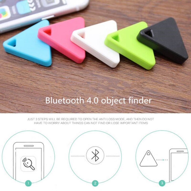 Mini Triangle Bluetooth 4.0 Tracker GPS Anti-lost Pocket Size Smart Tracker for Car Wallet Key Collar for Olds Kids Pets