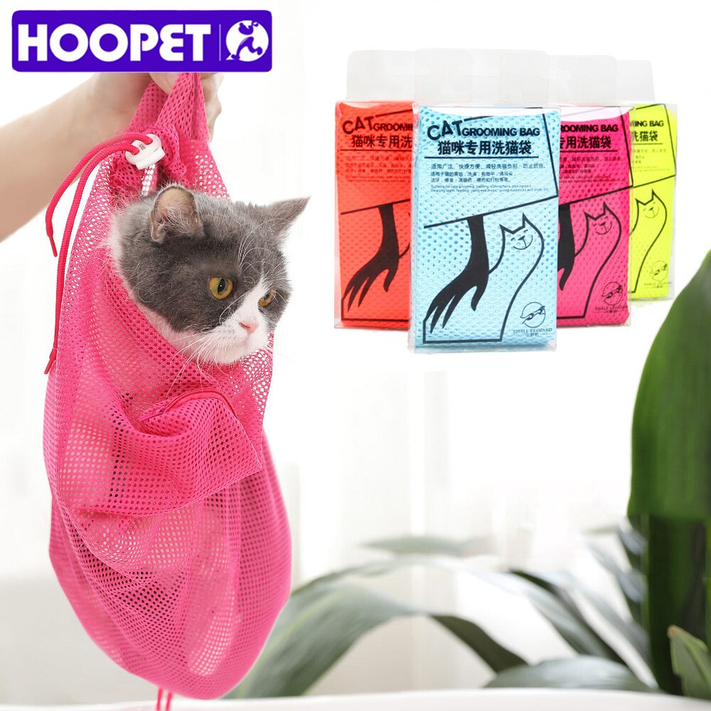 Hoopet justerbar mesh stor kat grooming taske hund rengøring ingen ridser bidende tilbageholdenhed badning negle trimning indsprøjtning undersøge