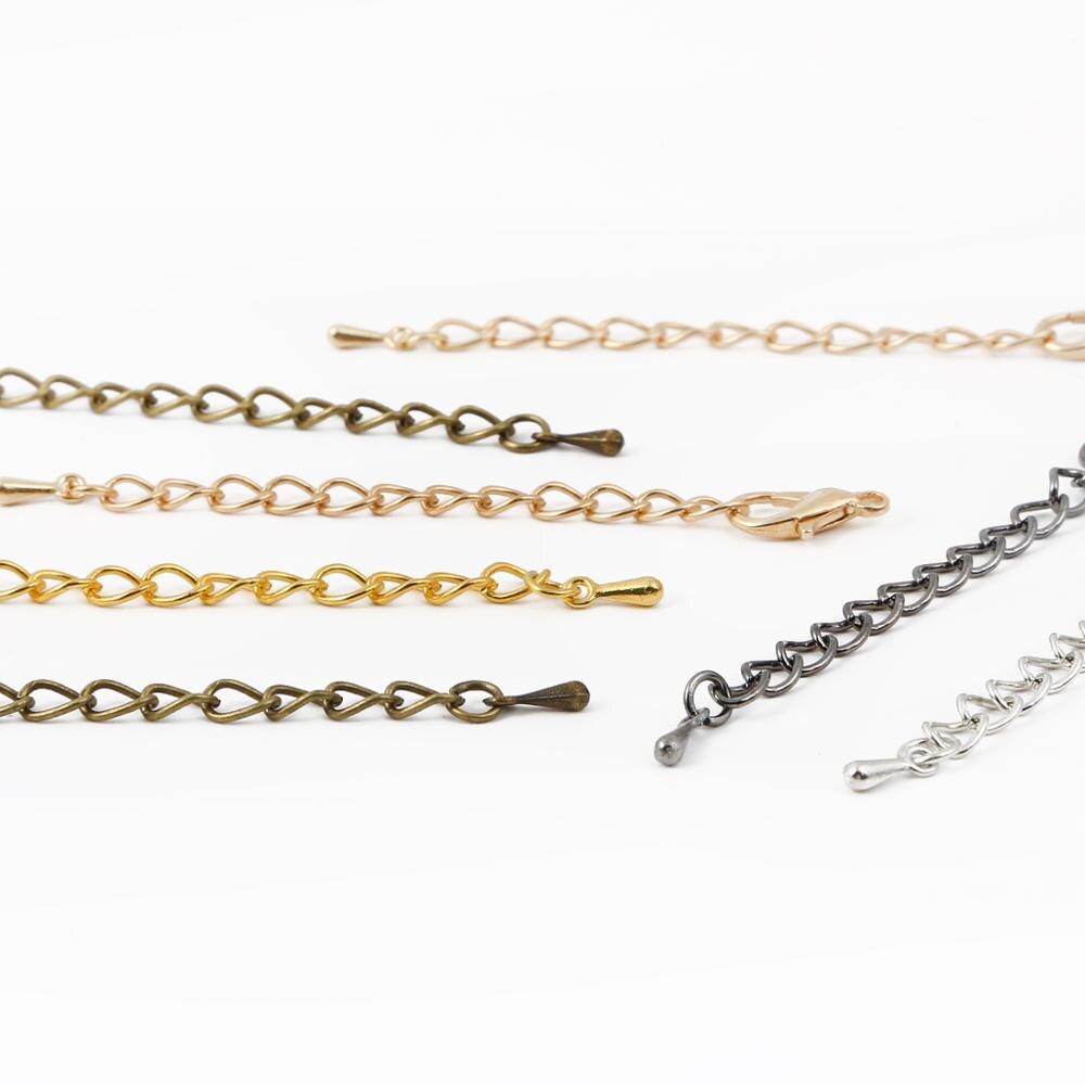 10 sztuk/partii 5.5cm metalowe żelazo rozszerzenie ogon łańcuch kropla wody karabińczyk dla DIY bransoletka naszyjnik akcesoria do wyrobu biżuterii
