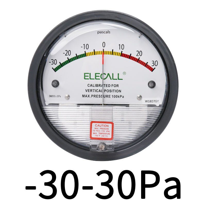 Differential Pressure Gauge micromanometer analog Manometer Pointer for air gas meters -30PA-30KPA EM2000