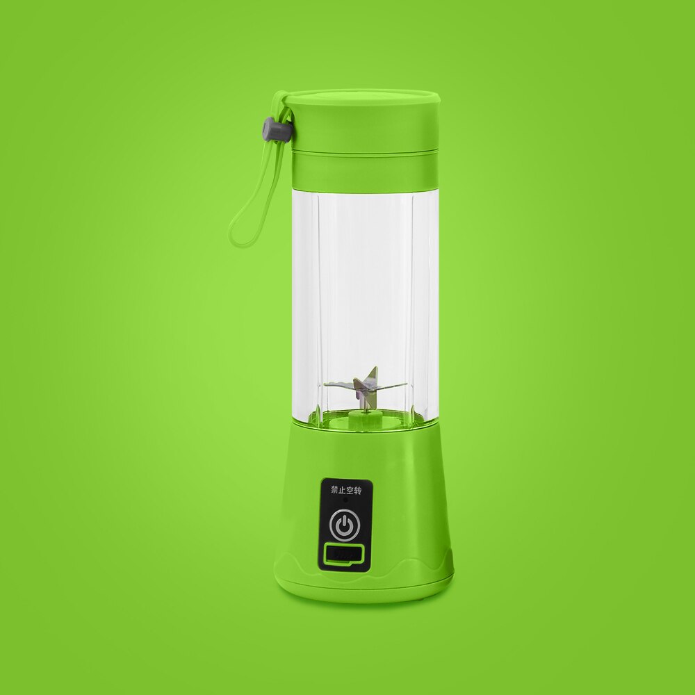 XYj-licuadora de zumo portátil recargable por Usb, batidos, máquina mezcladora de frutas, exprimidor, licuadora de hielo, mezclador de oficina, viaje, deporte: Green