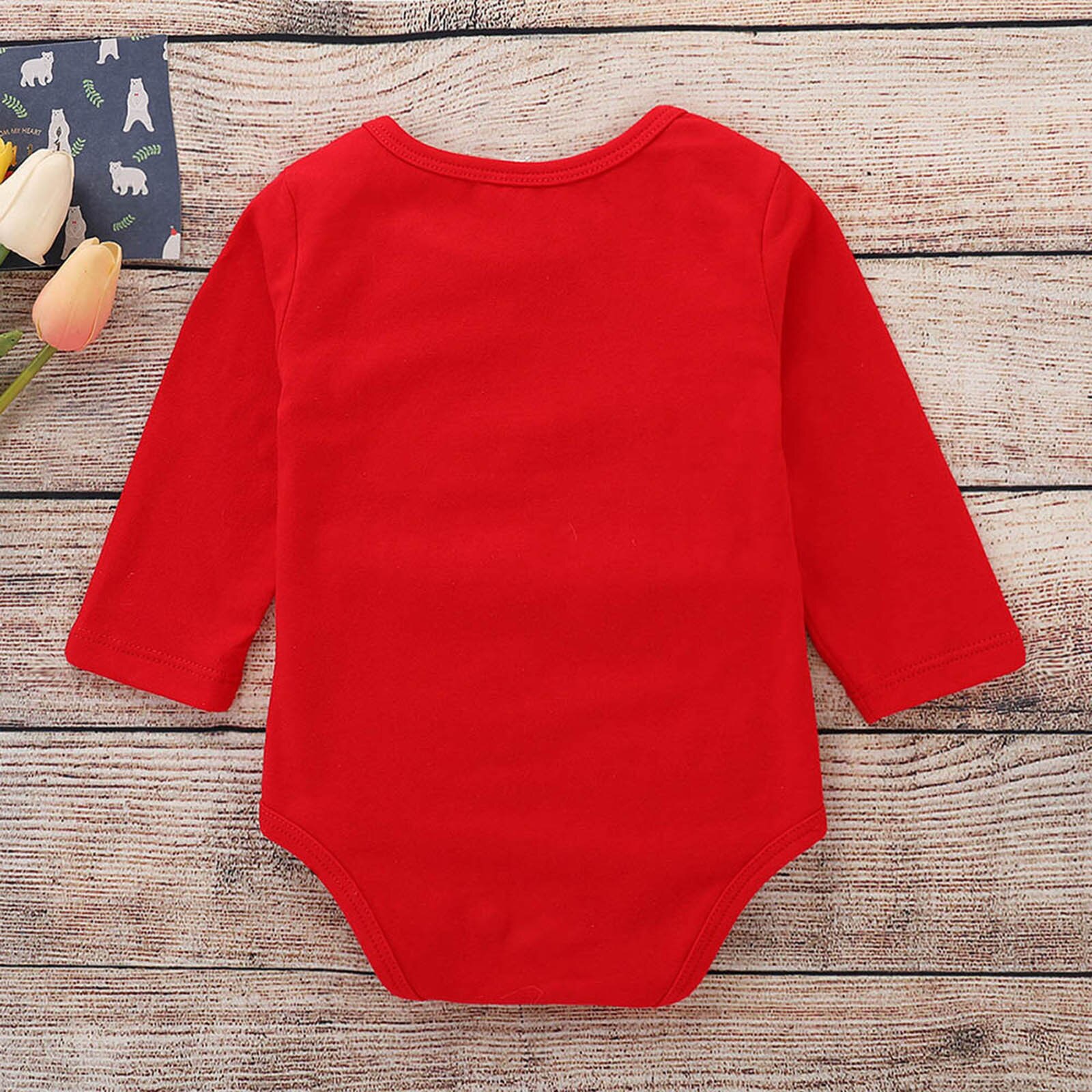6M-24M Baby Baby Meisjes Jongens Kleding Lange Mouw Brief Mode Cartoon Leuke Print Kerst Bodysuit Romper ropa Bebe Niña