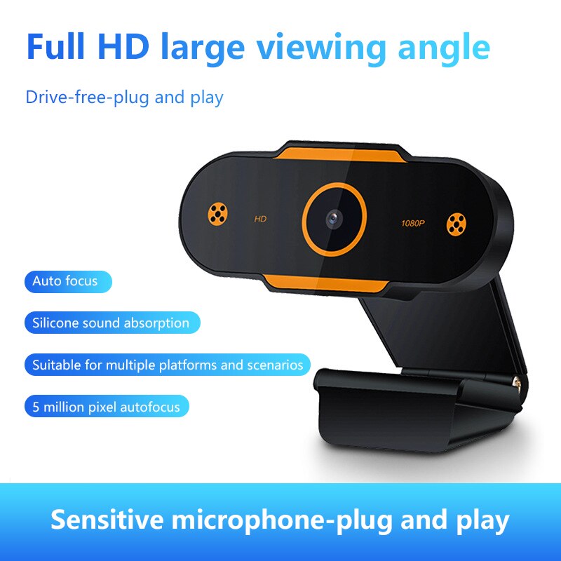 1080P 720p 480p HD Webcam avec micro rotatif PC de bureau Web caméra Cam Mini ordinateur WebCamera Cam enregistrement vidéo travail