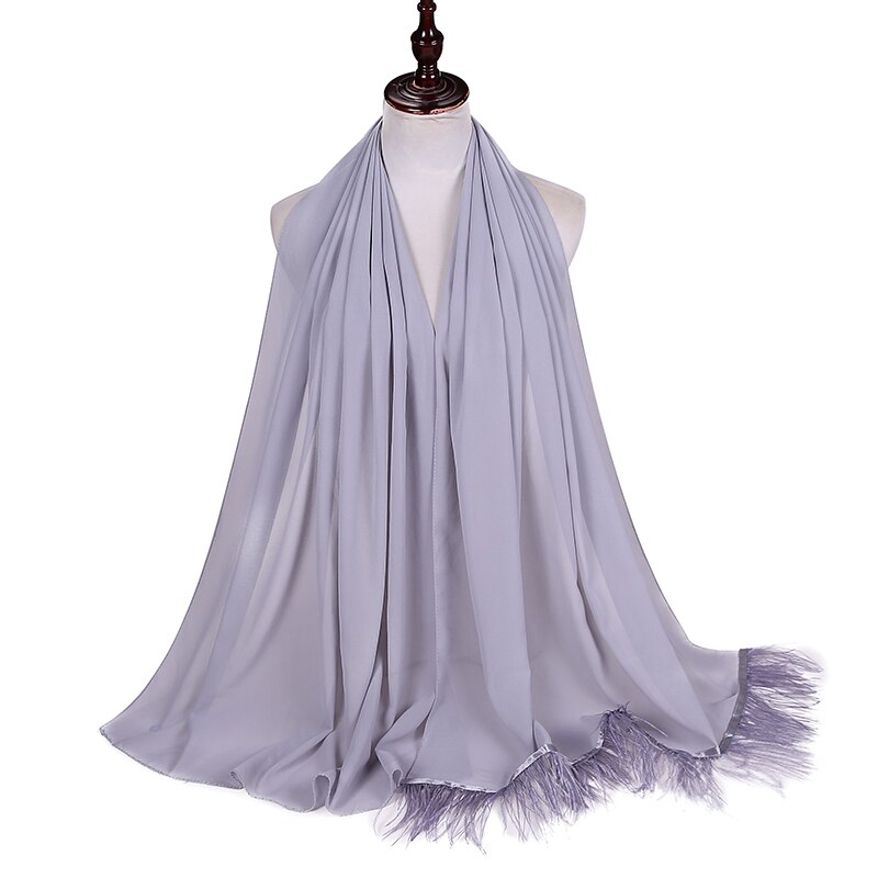 Veer Chiffon Hijab Sjaal Vrouwen Effen Kleur Kwastje Sjaals Grote Omvang Hoofdband Sjaals Cappa Wraps Bandana Islamitische Foulard: Color 13