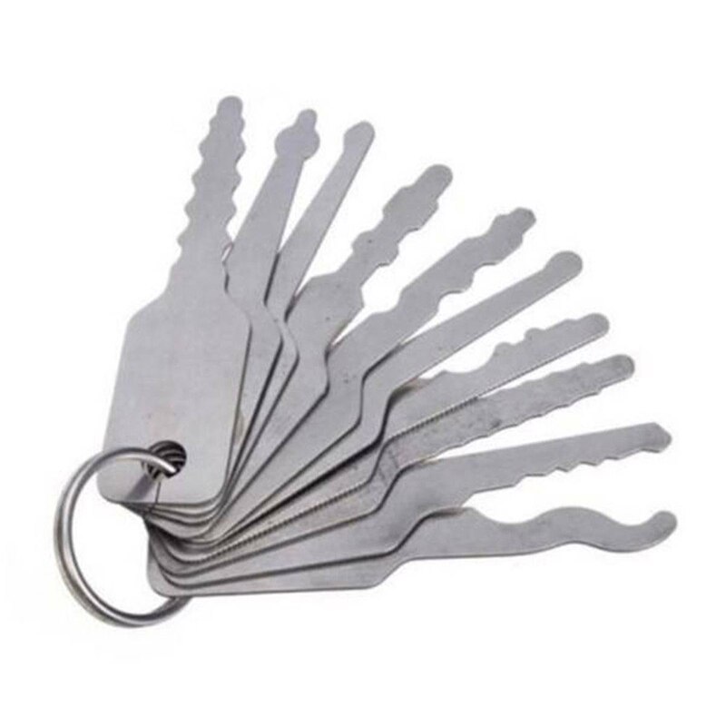 10Pcs Jiggler Keys Dual Sided Car Unlocking Unlock Lock Opening Repair Tool Set