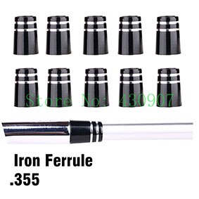 Custom Black Size .355 Golf Ferrule for Taper Tip Iron Wedge: Bright silver 10pcs
