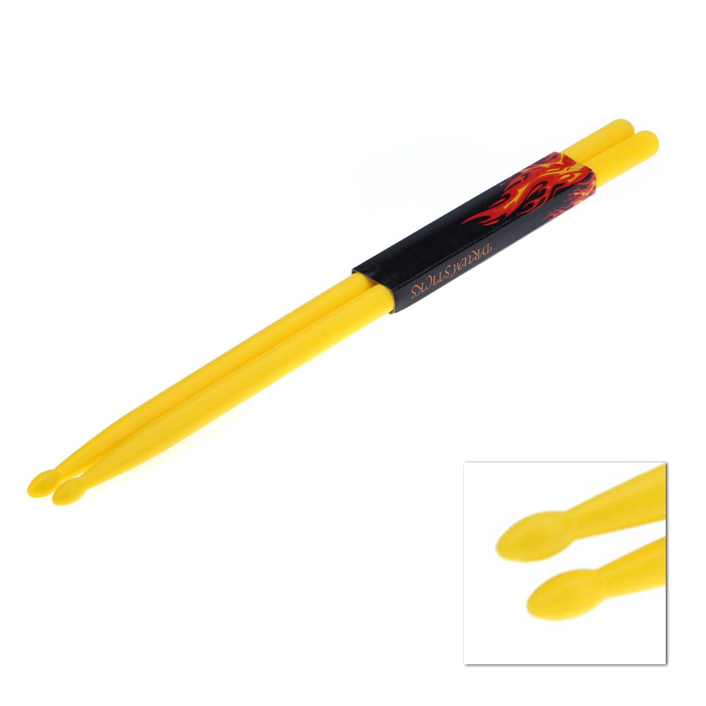 Drum Sticks 5A Drumsticks Drum Stick Nylon Musical Instruments Drum Sticks 1 Pair Iinstrumentos de percusión: yellow