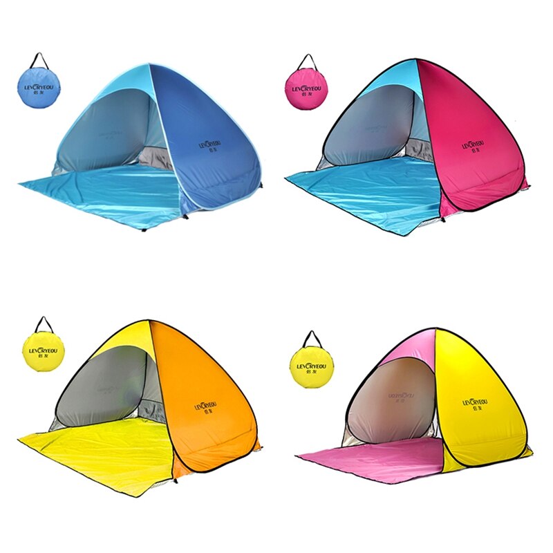 LEVORYEOU Beach Tent Up Automatic Open Tent Family Ultralight Folding Tent Tourist Fish Camping Anti-UV Fully Sun Shade