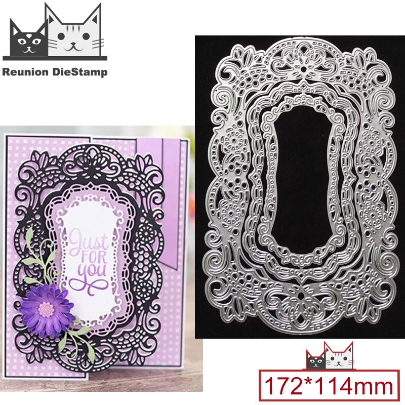Rectangular Nesting Panels Lace Frame Metal Cutting Dies Stencil DIY Scrapbooking Album Paper Card Template Mold Embossing Craft