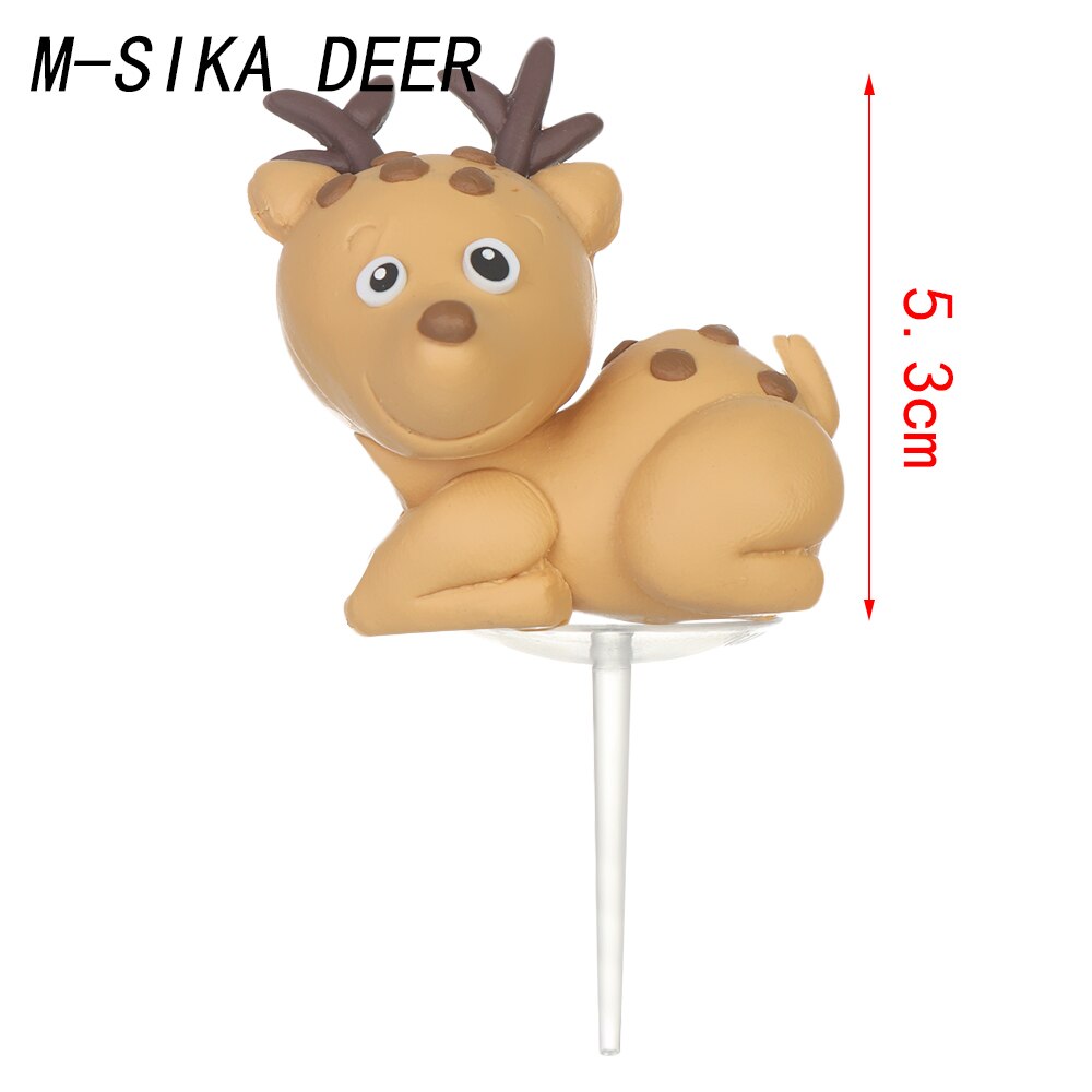 1PC Cartoon Animal Forest Trees Cake Toppers Soft Pottery Picks Cute Safari Jungle Animal DIY Craft Birthday Cake Decor