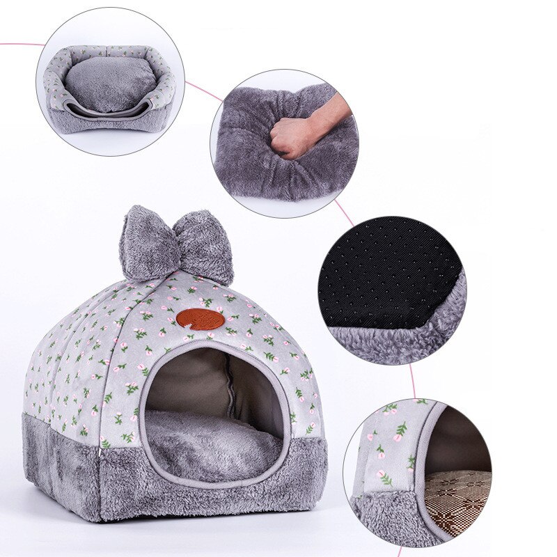 Opvouwbare hond bedden voor kleine middelgrote grote honden sofa Hond Huis Kennel Met Mat pet Cat Bed Pet Puppy Nest pet Shop huis warm