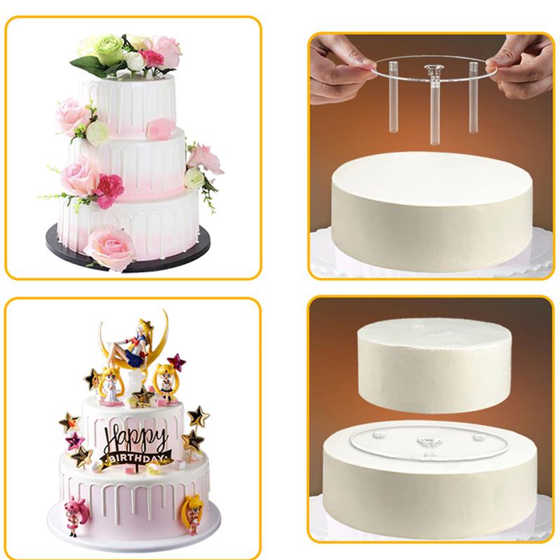 Multi-Layer Cake Support Frame Cake Stacking Kit Clear Cake Dowel Cake Rod With Cake Separator Plate Baking Supplies Cake Tool