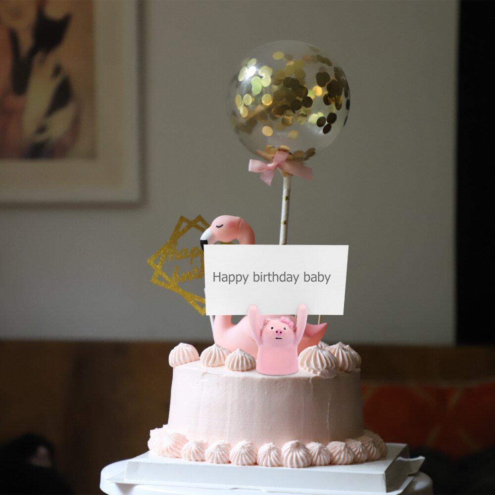 3pcs Cartoon Cake Topper Resin Cake Decoration Message Photo Holder