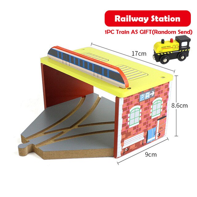 Accessori per la stazione di parcheggio del Tunnel della grotta del binario ferroviario in legno adatti per Thomas Biro giocattoli educativi per binari in legno per regali per bambini: NO.10