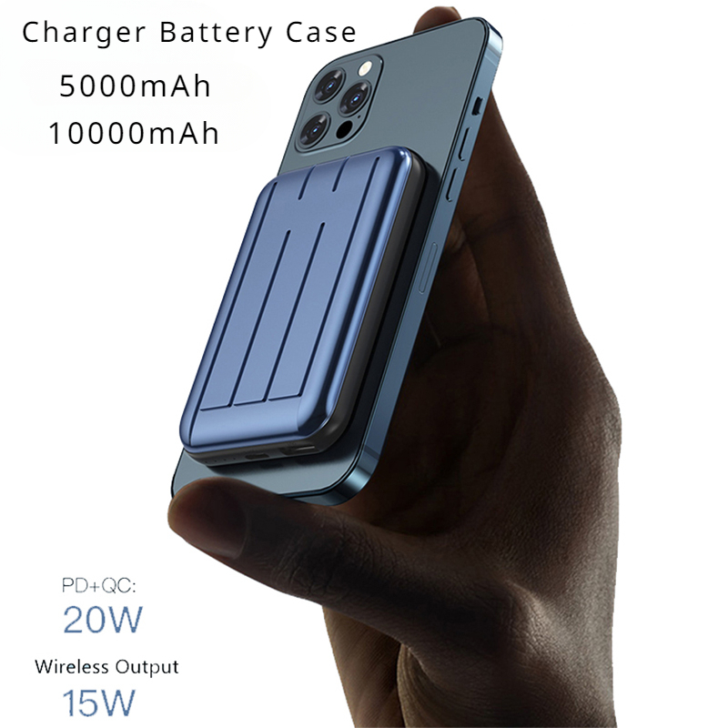 Magnetische powerbank met 10000 15w batterij, snelle draadloze oplader voor iphone 14, 13 , 14 pro, 12 pro max en 13 mini.
