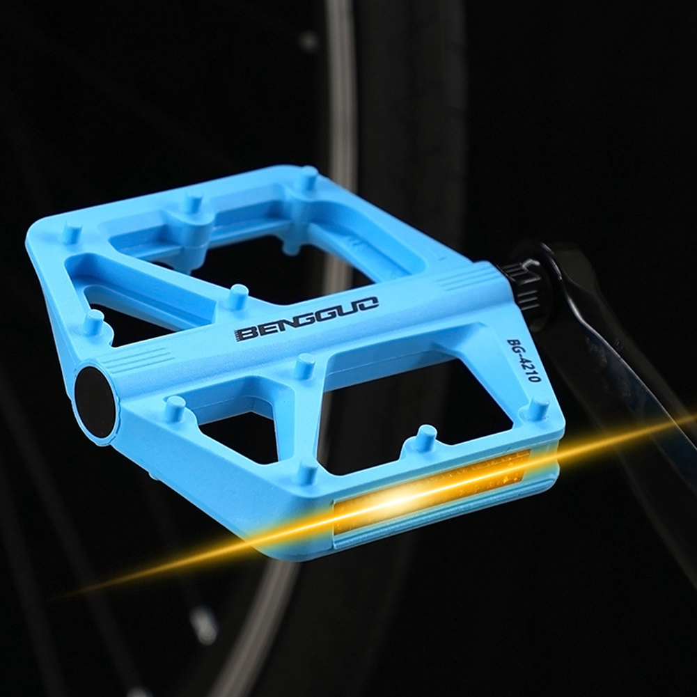 Pedales de bicicleta con doble rodamiento DU, plataforma de Pedal de bicicleta ultraligera de nailon, Pedal de bicicleta de montaña, piezas de pedales planos antideslizantes para MTB