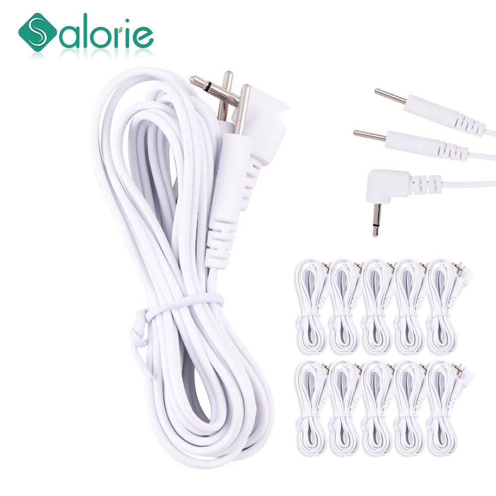2 in 1 elektrode tens pin type kabel geleidende lijn draad kop 20mm voor elektrode pad digitale tens machine therapie massage