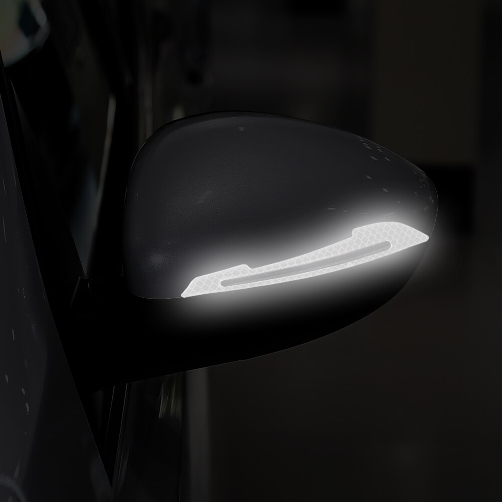 2Pcs Precut Reflective Marking Tape Strip Stickers RearView Mirror Anti-Collision Safety-Warning Sign Decals