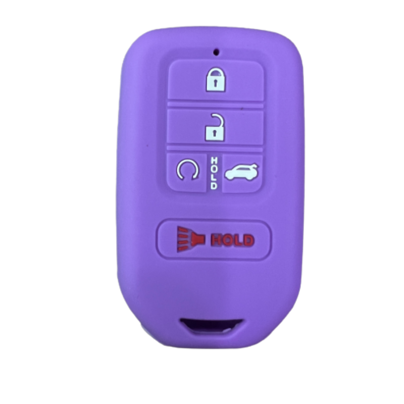 Housse de protection en Silicone pour clé, ensemble de capot pour Honda Pilot Accord Civic CRV, télécommande sans clé à 5 boutons: Violet