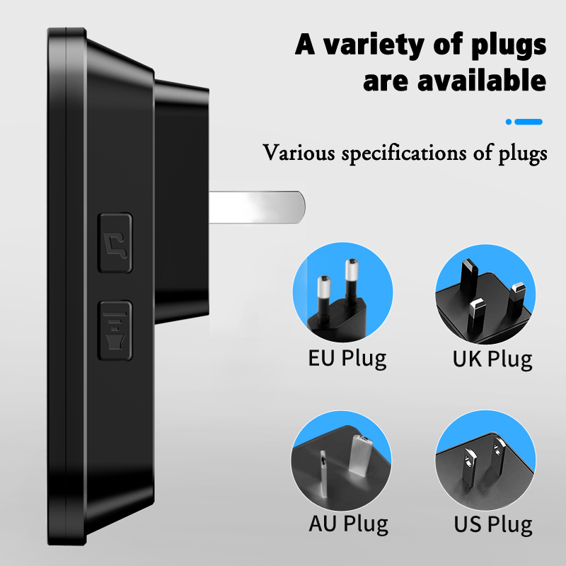 CACAZI Self-powered Wireless Doorbell Waterproof Battery-Free Button Intelligent Door Bell Sets Home Welcome Outdoor EU US UK